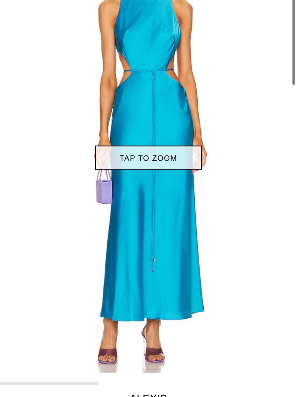 Alexis silk lune dress in sapphire.